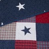 Hastings Home 3-Piece Quilt Set- Americana Patchwork of Stars, Red, White and Blue Plaid- 2 Shams (King) 952630RYG